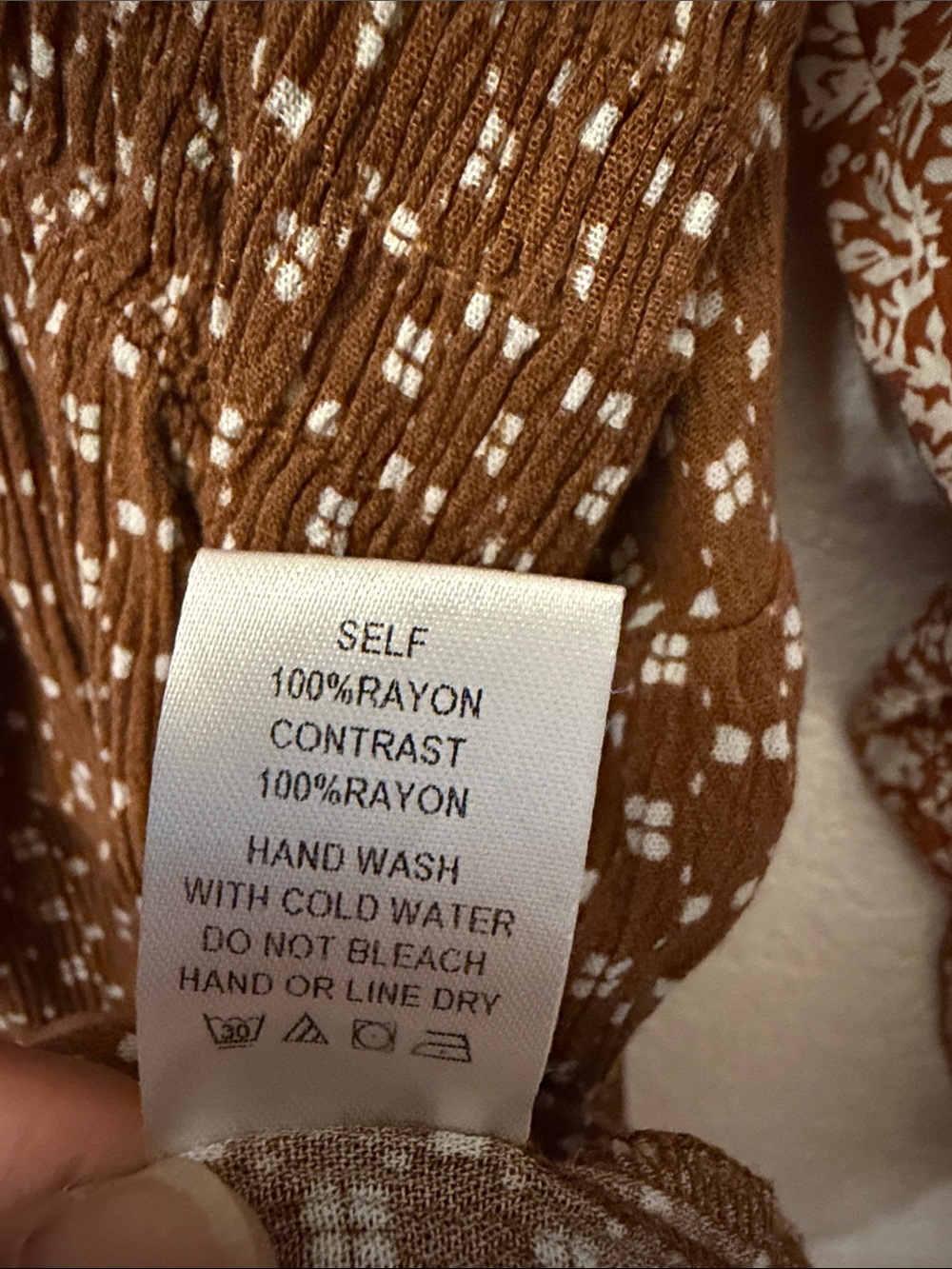 Women's Rust Brown Floral Peasant Blouse - Picture 3 of 8